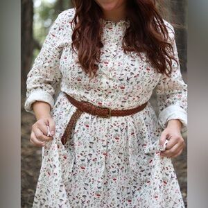 Rare Son de Flor linen mushroom cottagecore dress